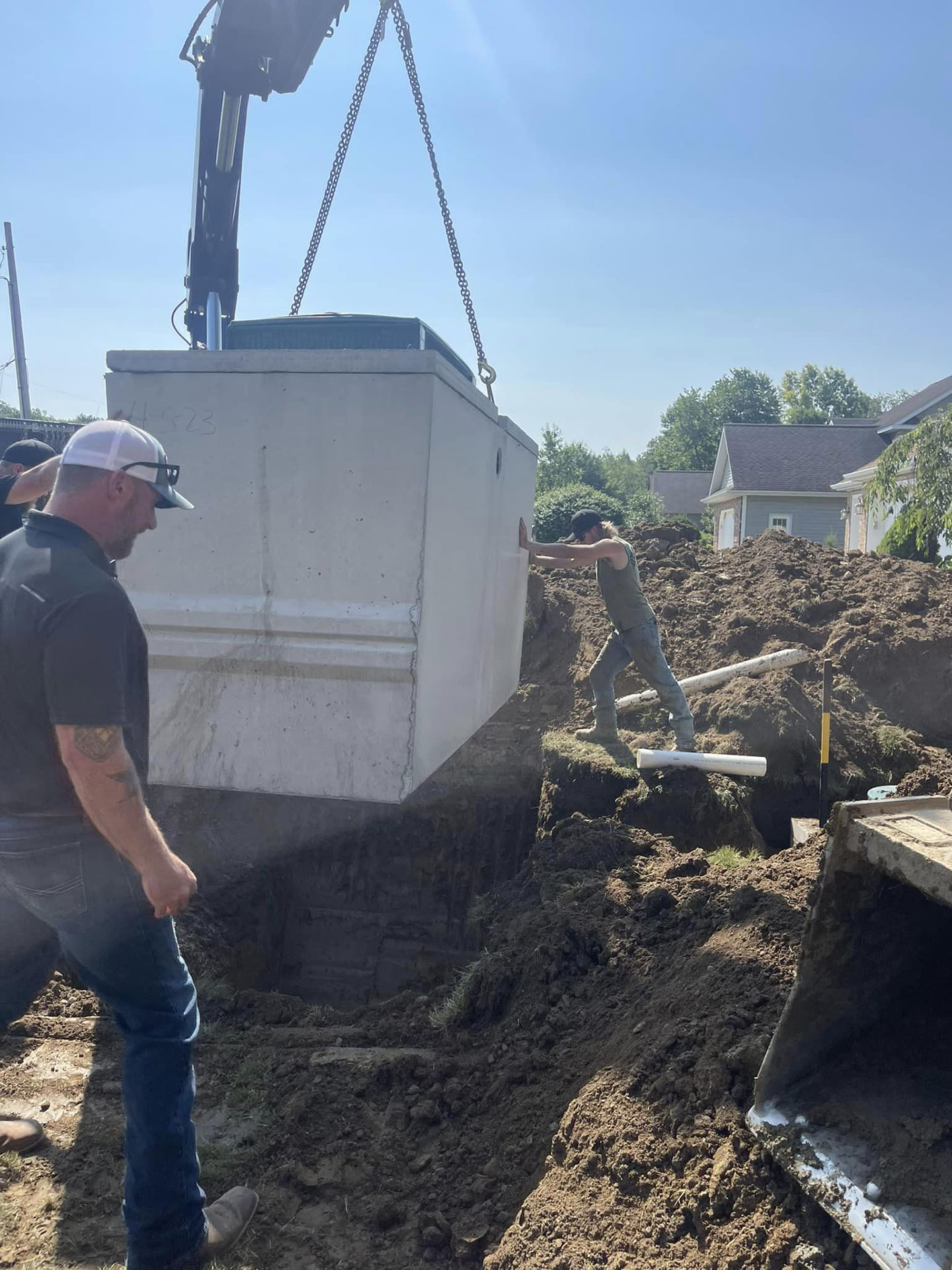 The Mansfield Sanitation team. Our professional and knowledgable staff can diagnose and solve all your septic and drain problems.